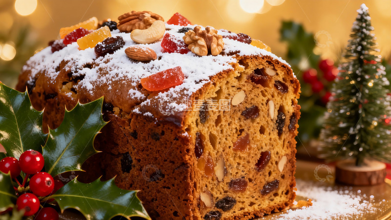 高清大图下载【趣麦麦图】圣诞蛋糕点缀节日装饰