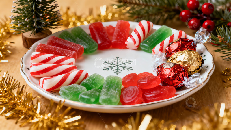 高清大图下载【趣麦麦图】圣诞糖果与节日装饰