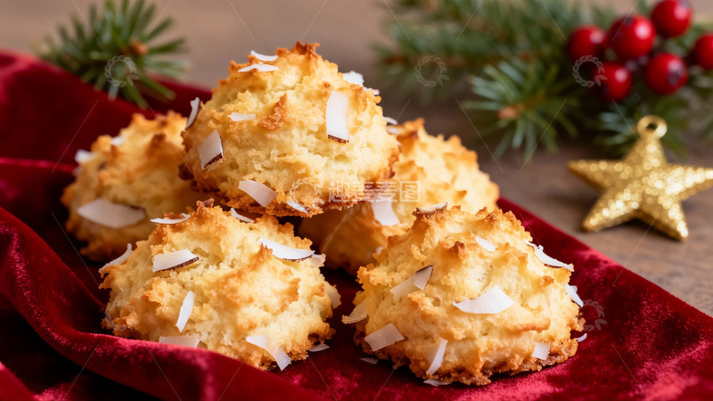 高清大图下载【趣麦麦图】圣诞椰蓉饼干摆盘