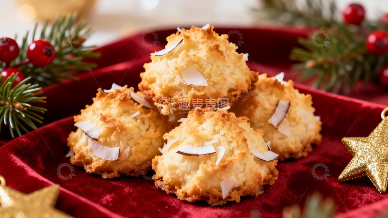 高清大图下载【趣麦麦图】圣诞椰蓉饼干摆盘