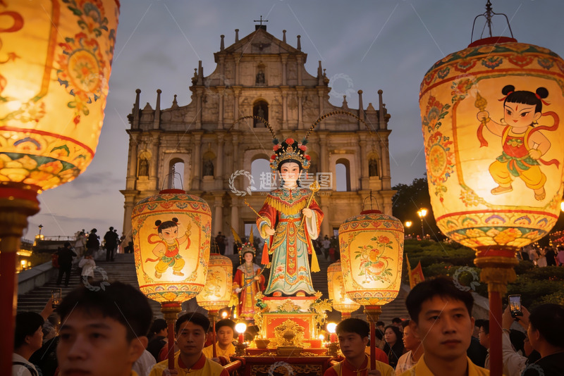 高清大图下载【趣麦麦图】传统节日庆典与古建筑