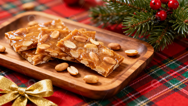 高清大图下载【趣麦麦图】圣诞节日花生糖摆盘