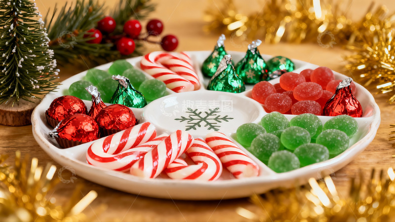 高清大图下载【趣麦麦图】圣诞糖果拼盘节日氛围浓厚