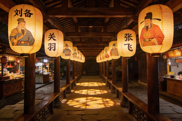 古色古香灯笼长廊夜景
