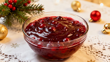 圣诞浆果酱与节日装饰
