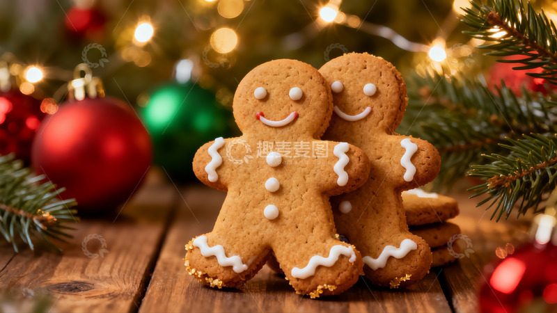 高清大图下载【趣麦麦图】圣诞姜饼人与节日装饰