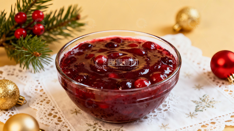 高清大图下载【趣麦麦图】圣诞浆果酱配节日装饰