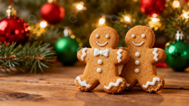 高清大图下载【趣麦麦图】圣诞姜饼人与节日装饰