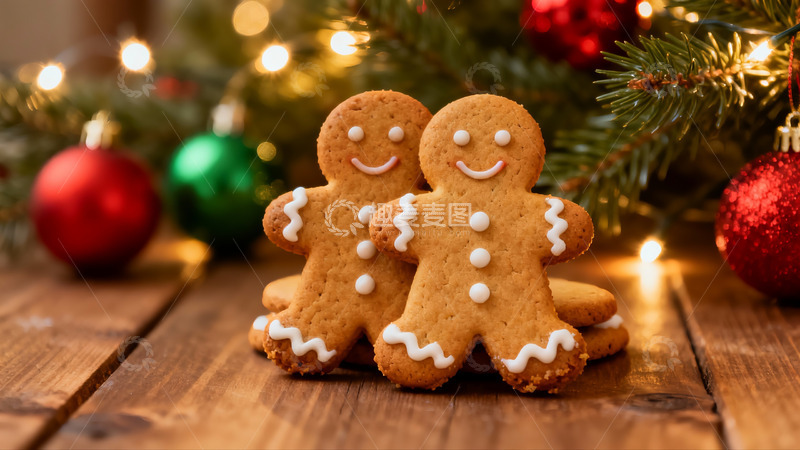 高清大图下载【趣麦麦图】圣诞姜饼人与节日装饰