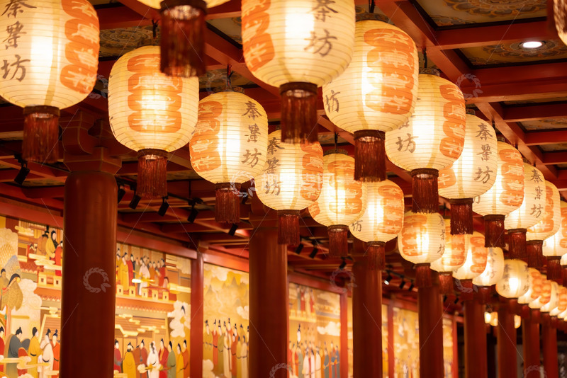 高清大图下载【趣麦麦图】古色古香灯笼长廊