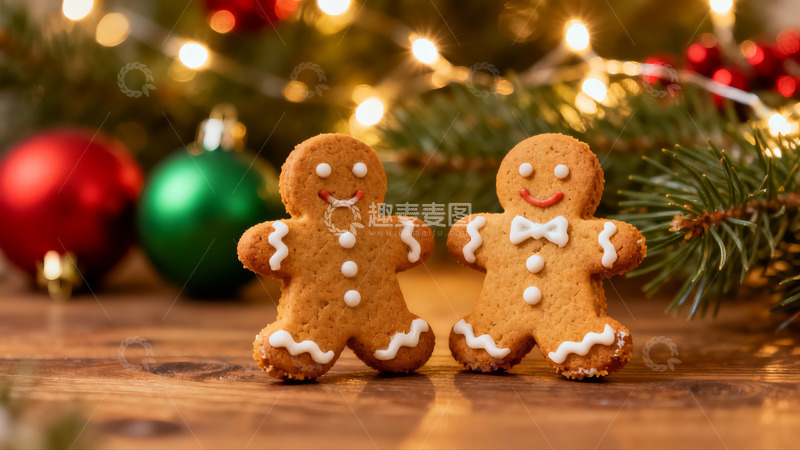 高清大图下载【趣麦麦图】圣诞姜饼人与节日装饰