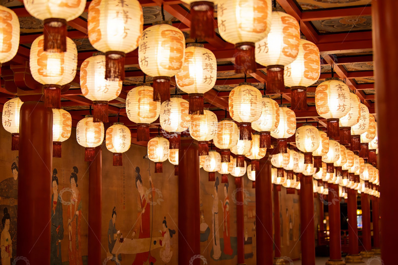 高清大图下载【趣麦麦图】古色古香灯笼长廊
