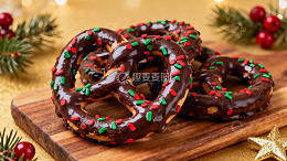 巧克力圣诞椒盐卷饼