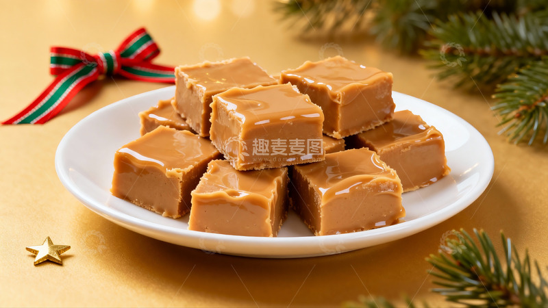 高清大图下载【趣麦麦图】圣诞装饰下的焦糖糖果