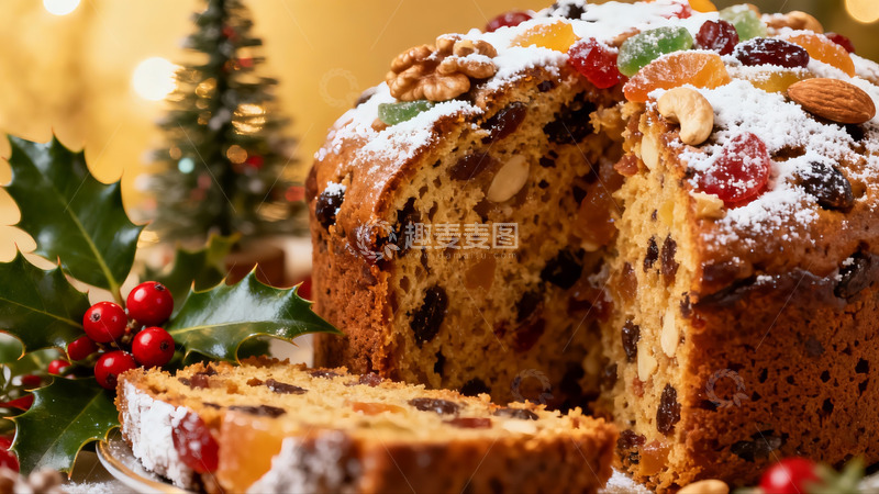 高清大图下载【趣麦麦图】圣诞蛋糕切片装饰节日