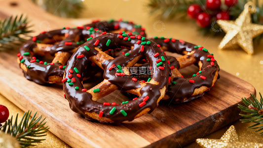 巧克力圣诞椒盐卷饼