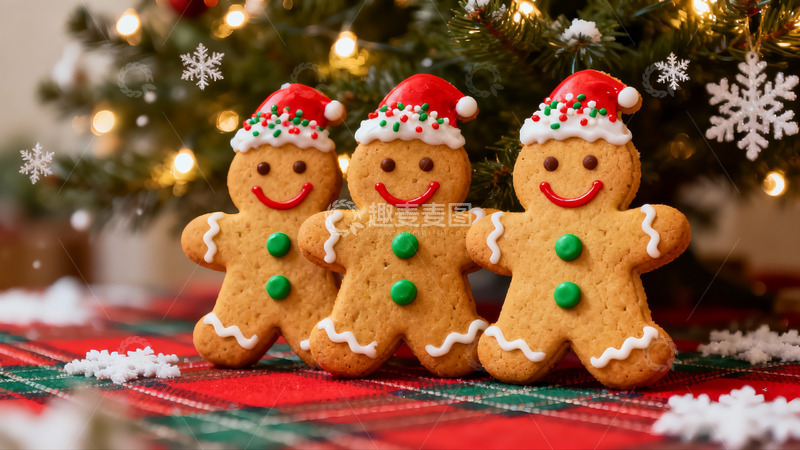 高清大图下载【趣麦麦图】圣诞姜饼人饼干摆拍