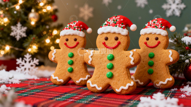 高清大图下载【趣麦麦图】圣诞姜饼人饼干节日装饰