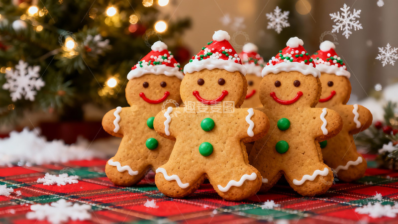 高清大图下载【趣麦麦图】圣诞姜饼人饼干节日装饰