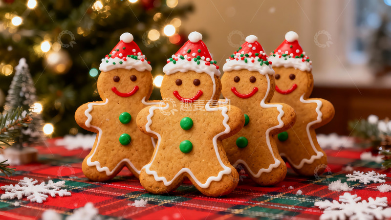 高清大图下载【趣麦麦图】圣诞姜饼人饼干节日装饰