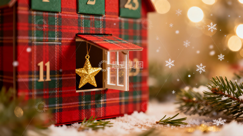 高清大图下载【趣麦麦图】圣诞倒计时日历装饰场景