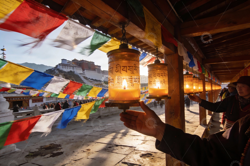 高清大图下载【趣麦麦图】手持烛灯祈福仪式