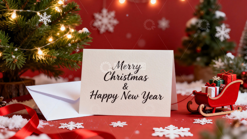 高清大图下载【趣麦麦图】圣诞贺卡与节日装饰场景