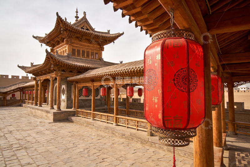 高清大图下载【趣麦麦图】古色古香建筑与红灯笼