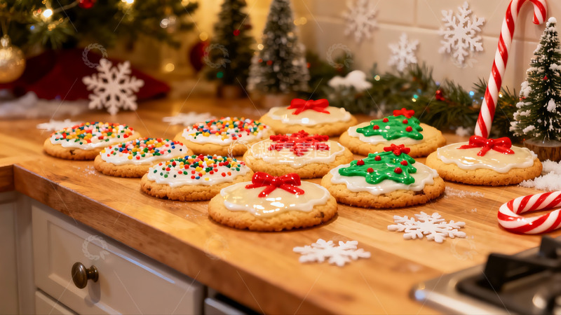 高清大图下载【趣麦麦图】圣诞饼干摆台节日氛围浓厚