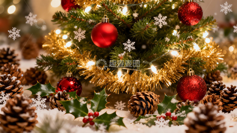 高清大图下载【趣麦麦图】圣诞树装饰场景