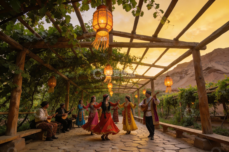 高清大图下载【趣麦麦图】传统服饰歌舞表演
