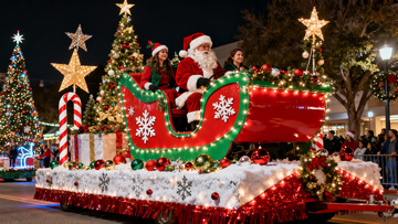 圣诞花车游行盛况