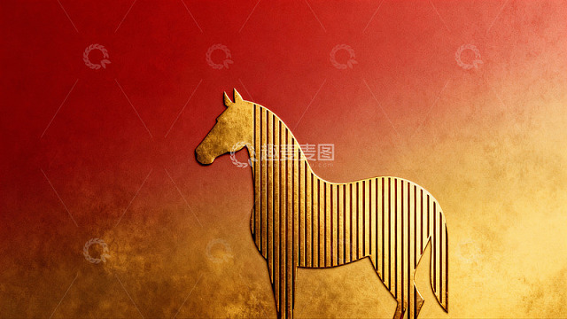 金色马形图案背景设计