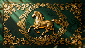 金色骏马装饰图案