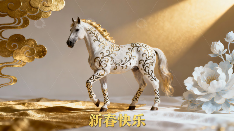 高清大图下载【趣麦麦图】新春装饰马摆件
