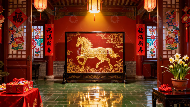 高清大图下载【趣麦麦图】春节室内装饰场景