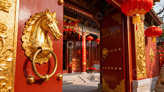 红门金马头灯笼装饰