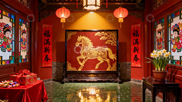中式新年装饰场景