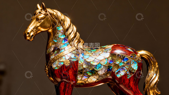 华丽马形雕塑艺术品