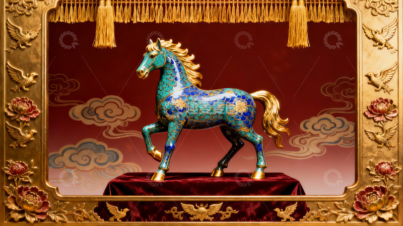 高清大图下载【趣麦麦图】华丽马形雕塑展示