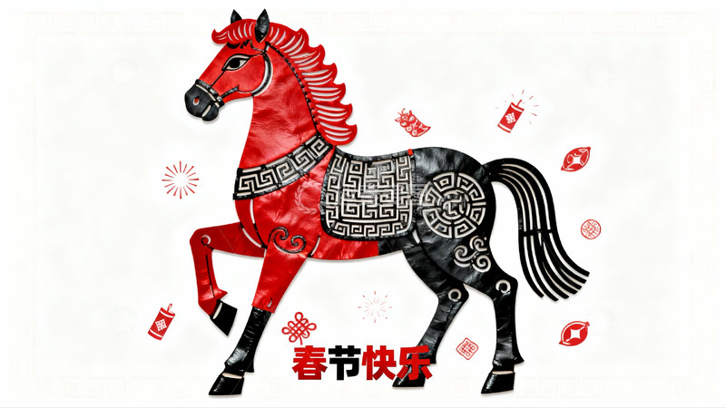 高清大图下载【趣麦麦图】春节剪纸马艺术作品