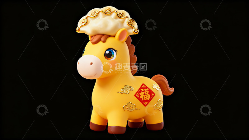 高清大图下载【趣麦麦图】卡通马头储蓄罐寓意吉祥