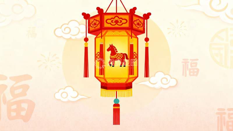 高清大图下载【趣麦麦图】春节灯笼挂饰图案