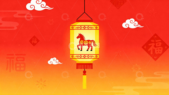 春节灯笼挂饰图案