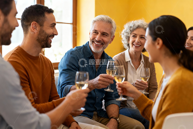 高清大图下载【趣麦麦图】多人聚会举杯欢庆