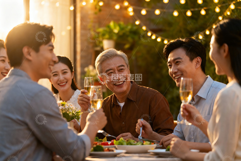 高清大图下载【趣麦麦图】家庭聚会欢庆时刻