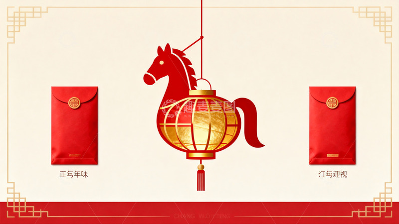 高清大图下载【趣麦麦图】春节红色灯笼红包装饰图