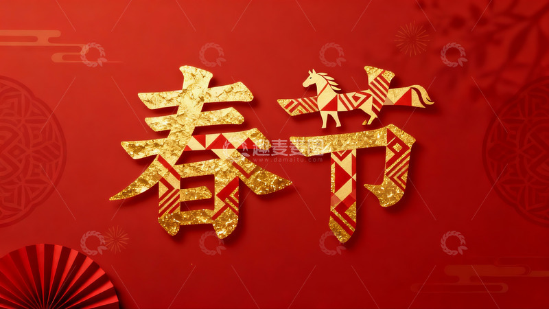 高清大图下载【趣麦麦图】春节金色剪纸艺术设计