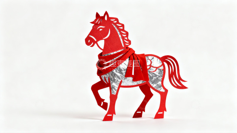 高清大图下载【趣麦麦图】红色剪纸马艺术作品