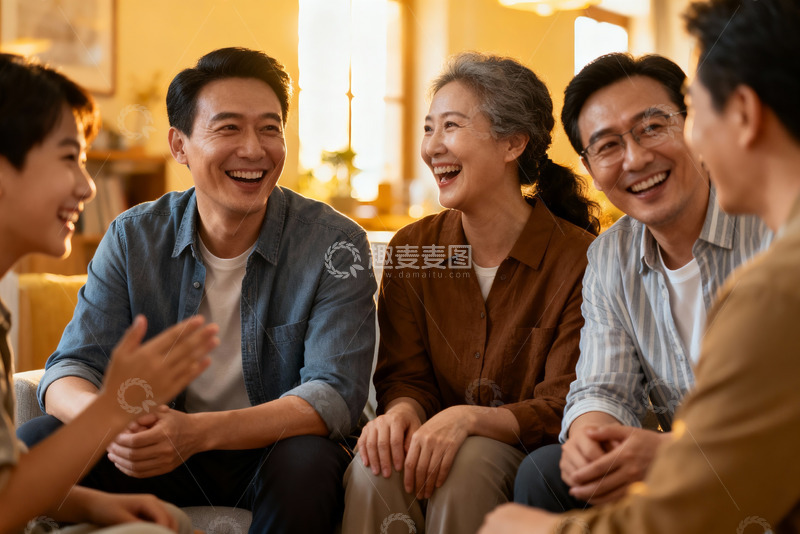 高清大图下载【趣麦麦图】家庭欢聚时光笑容满屋